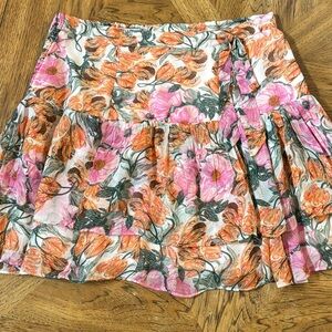 Anthropologie floral chiffon skirt